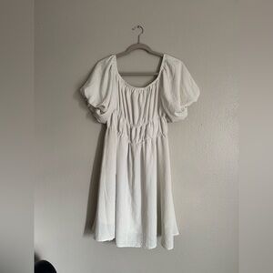 White Puff Sleeve Dress